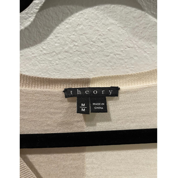 THEORY Tan Beige Long Sleeve V-Neck Sweatshirt - Picture 2 of 4